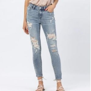 Judy Blue Lace Patch Jeans